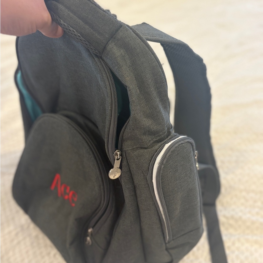 Gray Backpack Personalized “ACE” - Picture 3 of 3